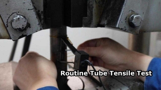 Teste de tração de tubo de rotina